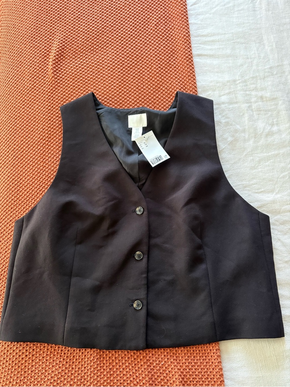 H&M Black Button-Front Women's Vest